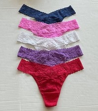  5 HANKY PANKY LACE ORIGINAL RISE THONGS , ONE SIZE