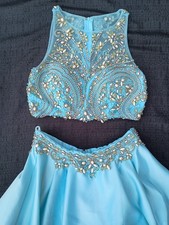 Sherri Hill Turquoise 2-piece Beaded Formal With Pockets Size 4