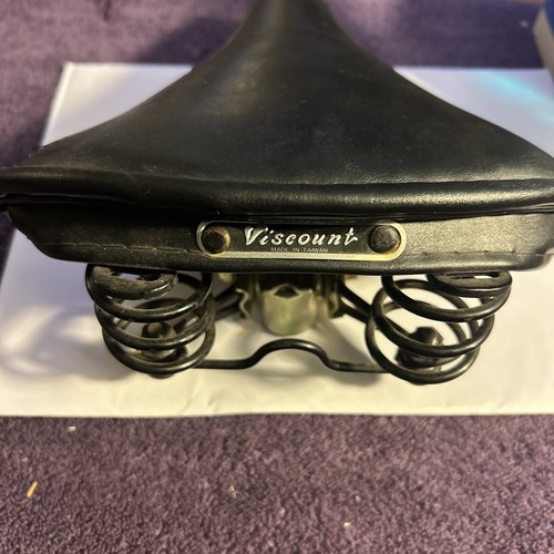 Vintage Viscount Doppelfeder Nieten Fahrrad schwarz Fahrradsitz gebraucht