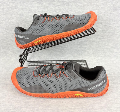 Merrell Vapor Glove 6 SneakersMens 11.5 Gray Orange Barefoot Trail Running