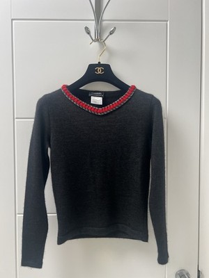 Chanel Identification Dark Grey Cashmere Jumper Size 34 | eBay