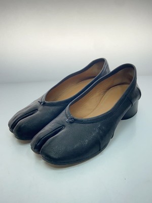 Maison Margiela Tabi Pumps 38 Black Leather S58WZ0128 1.4in Heel 9.4in Outsole