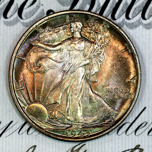 * 1943-P * SUPERB+ GEM BU MS WALKING LIBERTY HALF-DOLLAR * FROM COLLECTION