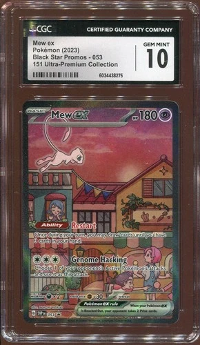 2023 POKEMON BLACK STAR PROMOS 151 ULTRA PREM COLL #053 MEW EX CGC 10 GEM MINT