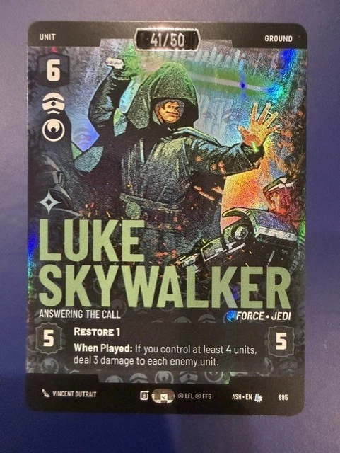 Star Wars SWU LUKE SKYWALKER Serialized /50 -Answering The Call Prestige Foil NM - Image 2 of 4