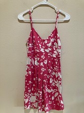 American Eagle Pink Floral Mini Dress Adjustable Straps Pockets Sundress Size S