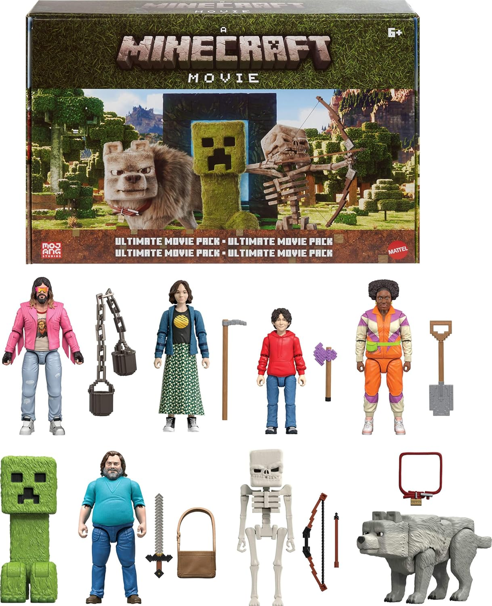 Minecraft Ultimate Movie Pack with 8 Action Figures & 8 Minecraft Ultimate Movie Pack with 8 Action Figures & 8