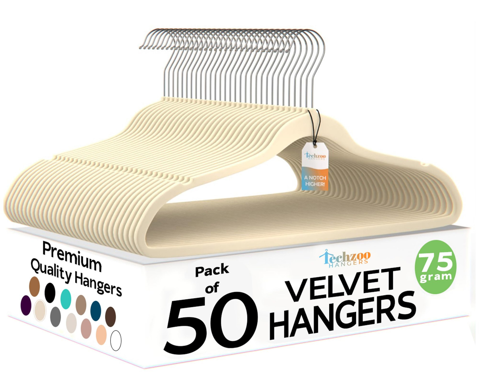 50-Pack Premium Velvet Hangers – Ultra Thin Non-Slip Felt Spa Closet Organizers
