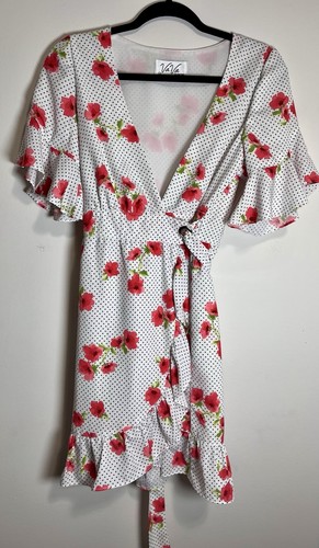 Abito midi donna VAVA by Joy Han floreale con volant taglia M nuovo senza etichette - Foto 8 di 8