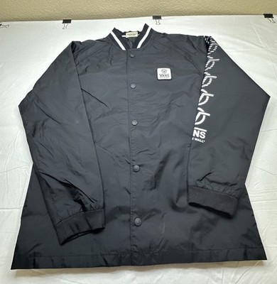 VANS BOYS Lightweight Jacket Snap Pockets Black Sz- L #5303