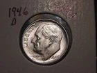 1946-D ROOSEVELT DIME GEM BU NICE ORIGINAL BETTER DATE COIN FREE SHIPPING