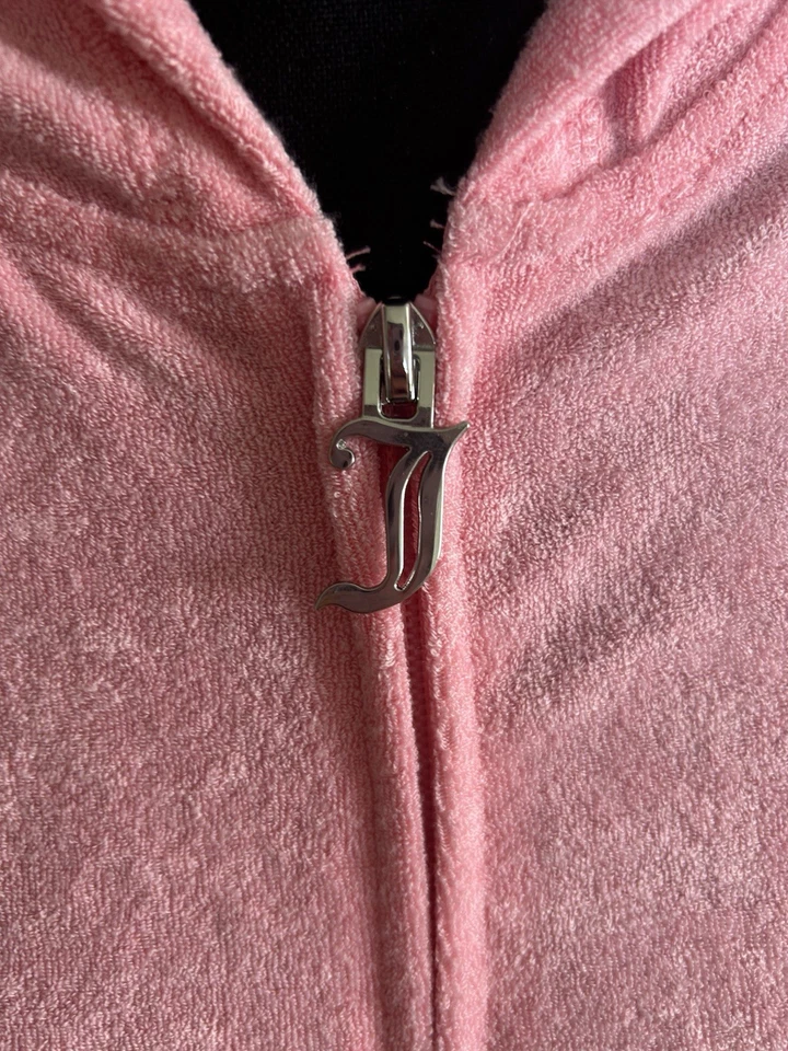Juicy Couture 粉色短袖连帽毛巾布 M 码 — 第 2/4 张图片