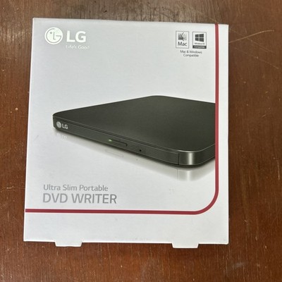LG ULTRA SLIM PORTABLE USB EXTERNAL DVD-WRITER - PC/MAC  BLACK W Box And Cable