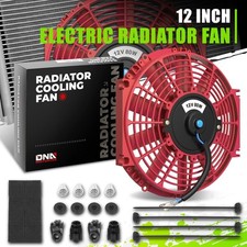 12 High Performance 12v Electric Slim Radiator Cooling Fan Wmounting Kit Red