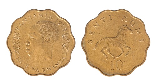 Tanzania 10 Senti, 1977-1984, KM #11, Mint