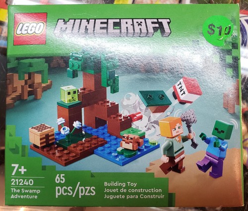 LEGO 21240 Minecraft The Swamp Adventure Set, 65 Pcs