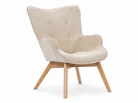 Beiger Stilvoller Sessel Stoffsessel Wohnzimmersessel WohnzimmermöBel