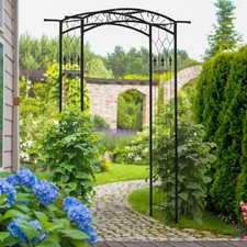 83" Decorative Steel Garden Arch Arbor Trellis for Climbing Plant w/Wire Lattice