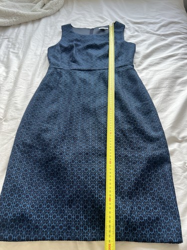 Anna Thomas Dress 8 Navy Blue Pencil Sleeveless Work Office corporate Rrp $898 - Picture 14 of 16