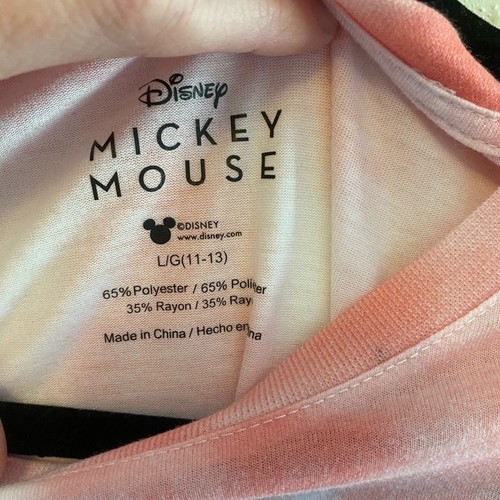 Disney Mickey Mouse Red White Tie Dyed Lightweight T-Shirt Sz Juniors L (11/13) - Picture 4 of 4