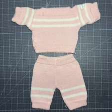 Vintage 1983 Cabbage Patch Kids Pink White Stripe Outfit Sweater Pants DAMAGED
