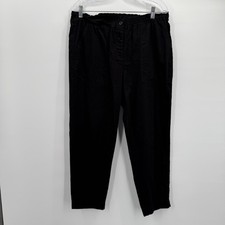 Eileen Fisher Pants Womens Large Organic Cotton Elastic Waist Cropped Pockets