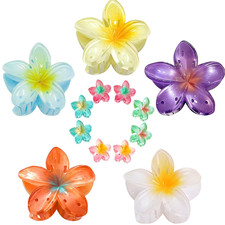 Flower Hair Claw Clips for Women,5Pcs Cute Large Claw Clips for Thick/Thin Hair,
