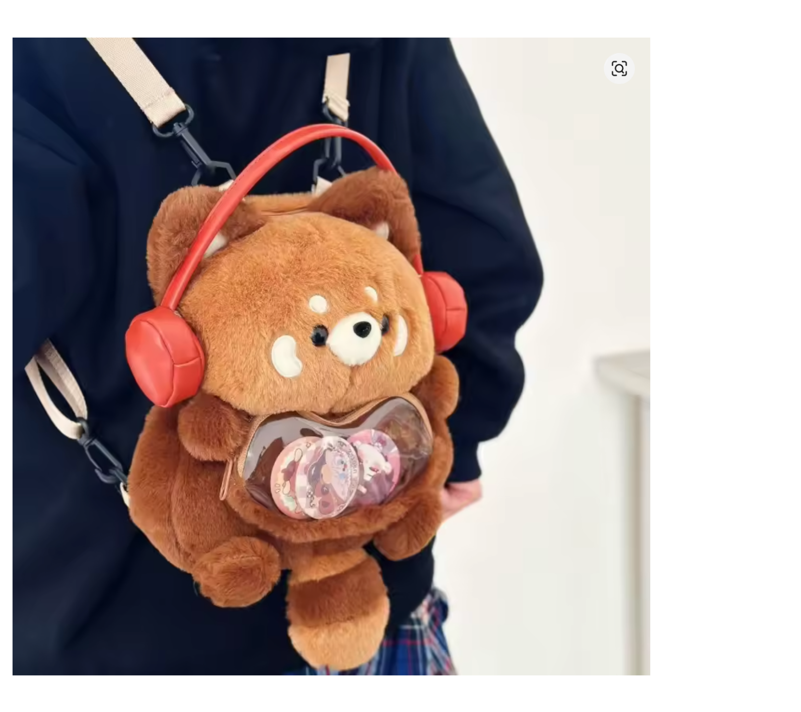 Cute Plush Red Panda Backpack Large Capacity Soft Fashion Shoulder Bag Kawaii Fl