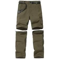 Boys Hiking Pants Cargo Outdoor Casual Camping Pants Quick Dry Convertible Zi...