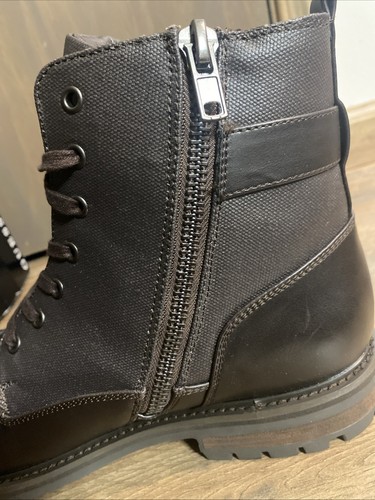 Guess Mens Brown With Zipper & Lace-Up Closure Rand Combat Boots Size 13M - Picture 5 of 9