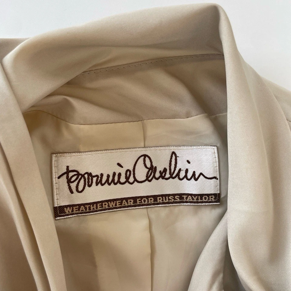 Bonnie Cashin Trench Coat Womens Light Beige Vintage 70s Tie Designer Classic - Image 2 of 4