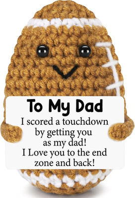Dad Gifts from Daughter Son Wife, Positive Handmade Crochet Fathers Day Birthday
