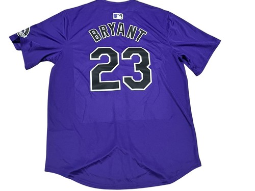 Nike Colorado Rockies Kris Bryant #23 Elite Player Jersey Men’s Large Purple NWT - Picture 2 of 15