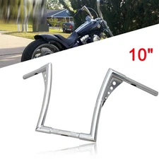 10" Rise 1 1/4" Handlebar Ape Hanger Bar Chrome Fit For Harley Softail Sportster