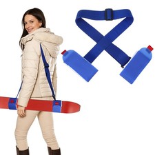 Ski Strap, Adjustable Ski Carrier Shoulder Straps,Blue White 45.7"