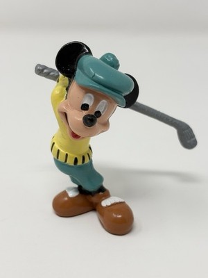 Disney Mickey Mouse Golfing PVC Figure Bullyland Cake Topper Yellow Teal Outfit 