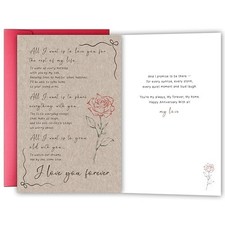 Romantic Anniversary Card for Wife Husband Partner, Sentimental Love Greeting...
