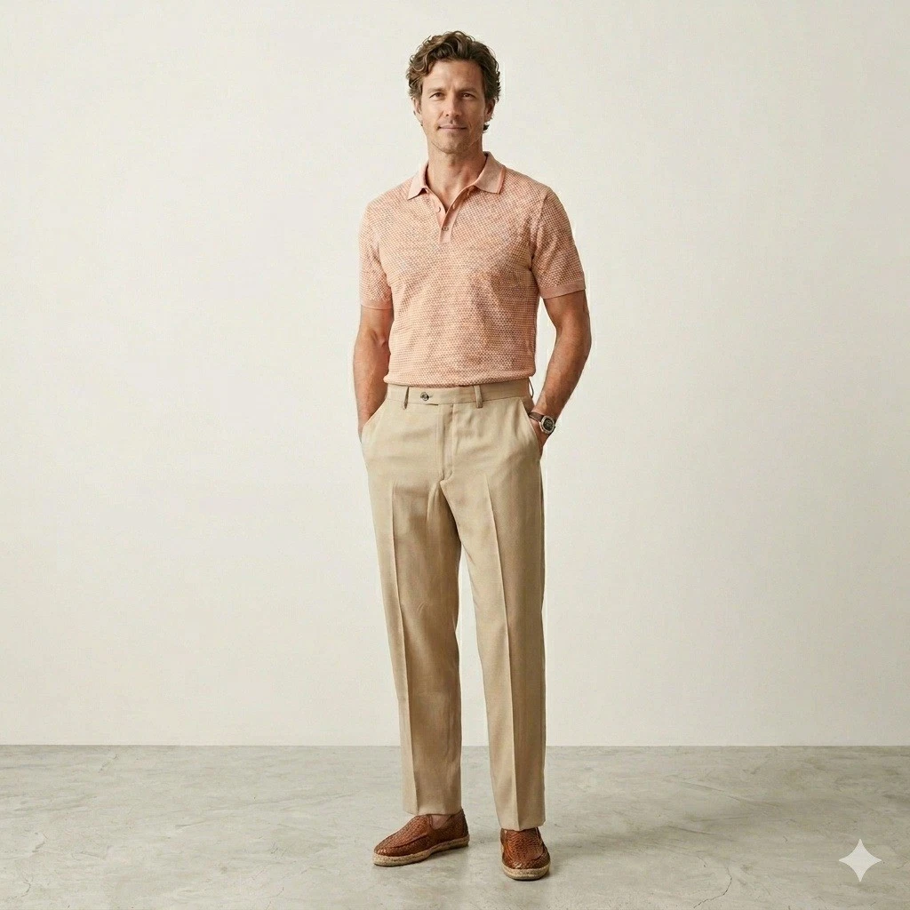 Tommy Bahama Mens 38x30 Silk Cotton Blend Pants Khaki Tan Relaxed Flat Front