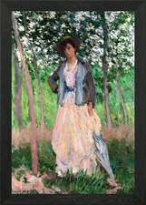 Claude Monet The Stroller Framed Wall Art Poster Canvas Print Picture