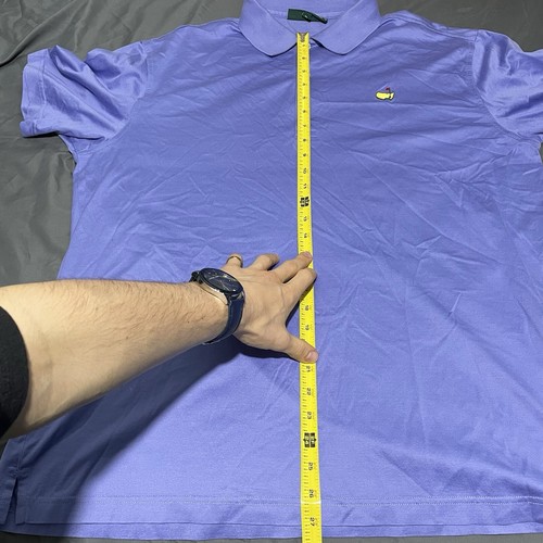 The Masters Polo Shirt Men’s XL 100% Pima Cotton Golf Preppy Outdoor Purple Flag - Picture 9 of 10