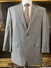 VTG Chaps Ralph Lauren 42R Black White Herringbone 100 Wool 2Btn Blazer Jacket