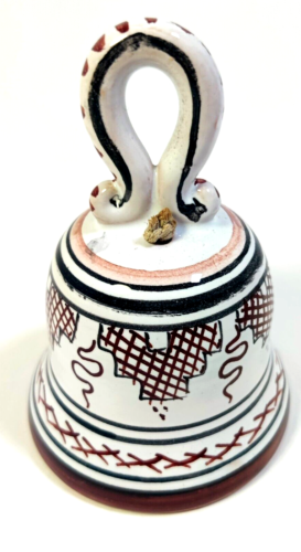 Ceramic Italian Pottery Bell Made in Assisi Hand Painted Hand Made *Marks READ!* - Afbeelding 1 van 13