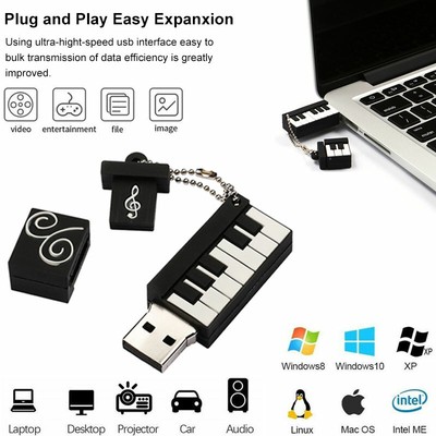 USB 2.0 Flash Drive 64GB 32GB 16GB 8GB Cute Piano Memory Storage Stick Pen drive