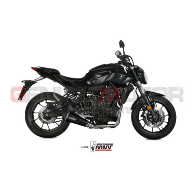 Komplette Auspuffanlage MIVV Delta Race Schwarz stahl Yamaha Mt-07 2014 > 2020