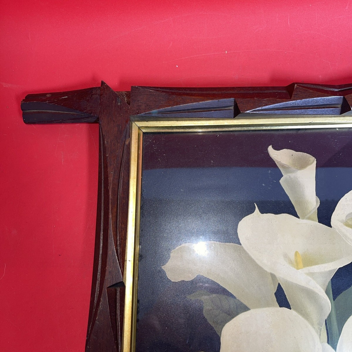 Vintage Calla Lilies In Vase By R Hill Floral Print | eBay