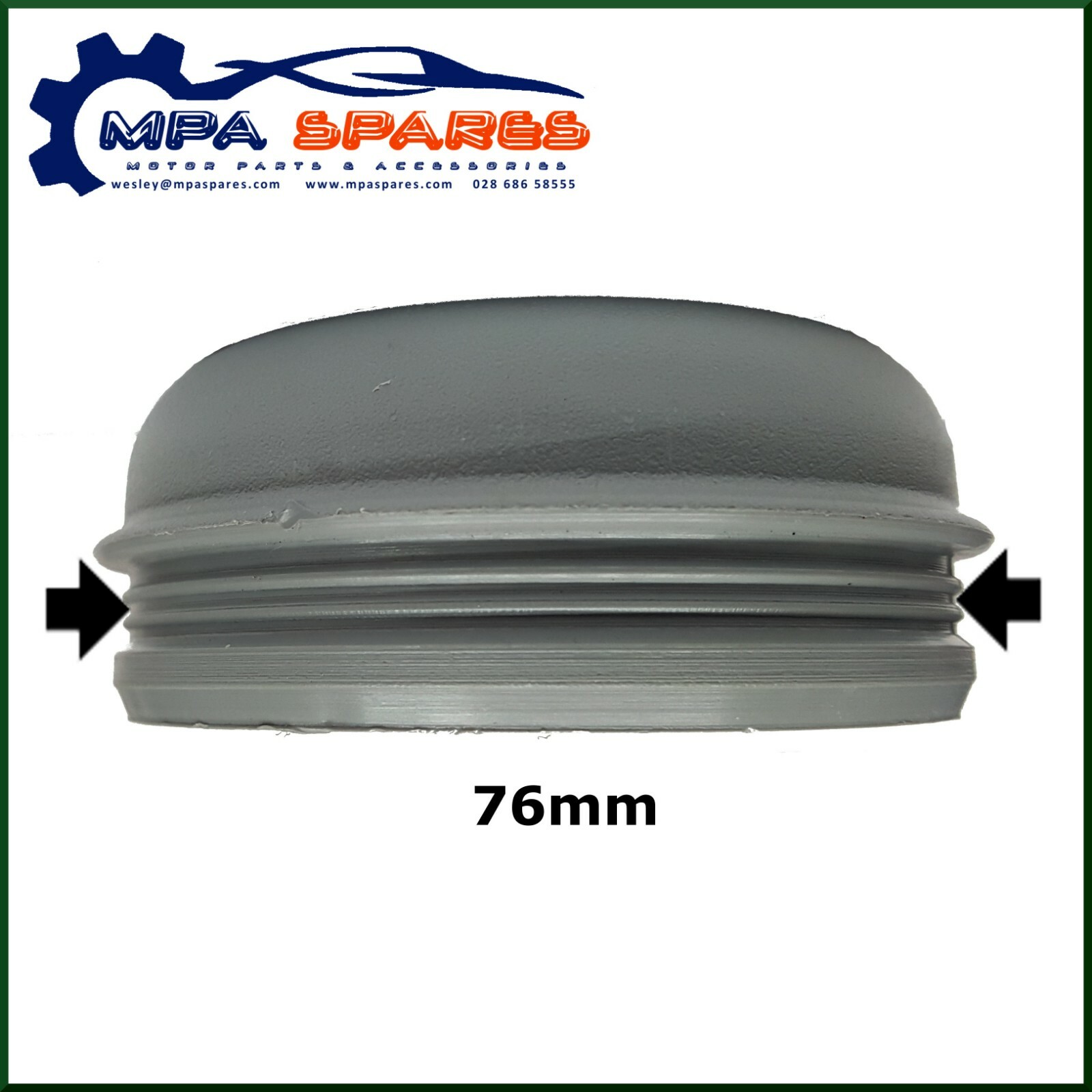 2 X 76mm Grey Wheel Hub Grease Caps For Ifor Williams Trailers (After 1996)
