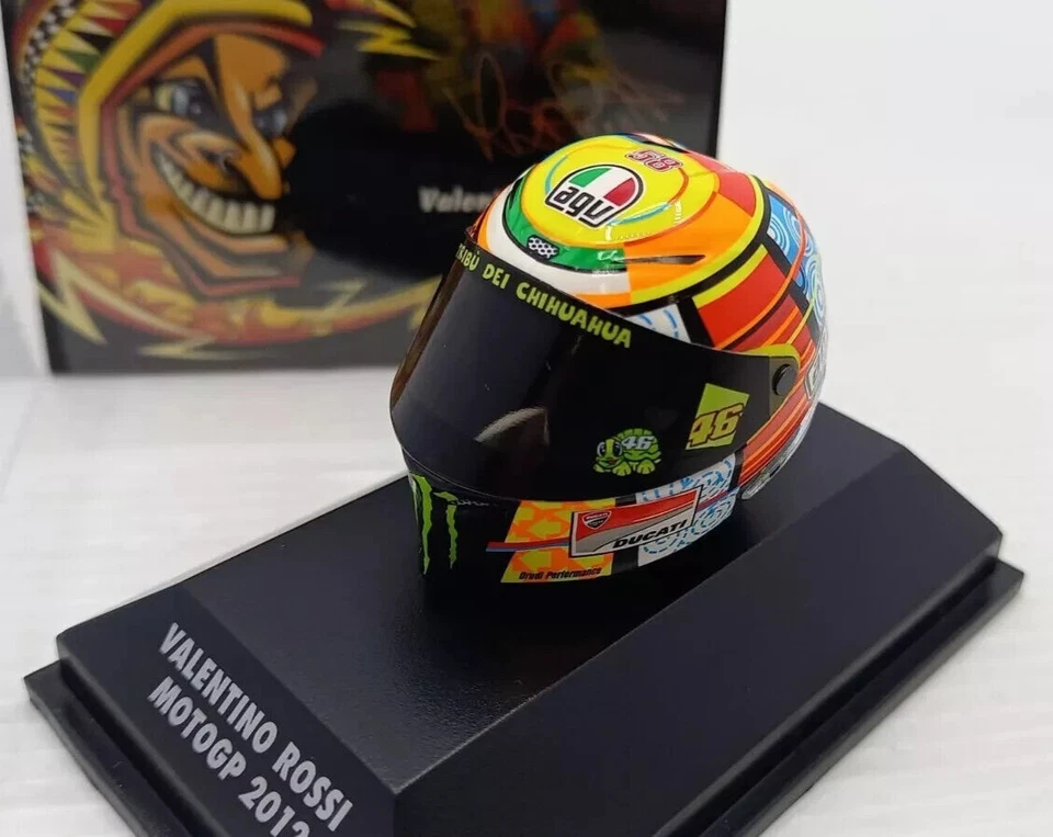 MODELLINO CASCO HELMET 1:8 MINICHAMPS VALENTINO ROSSI DUCATI MOTOGP 2012 DIECAST - Immagine 3 di 4
