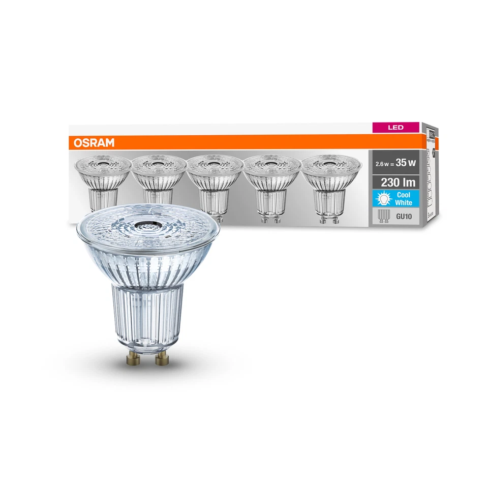 OSRAM LED Base PAR16, Sockel: GU10, Nicht Dimmbar, Kaltweiß, Ersetzt eine - Bild 4 von 4