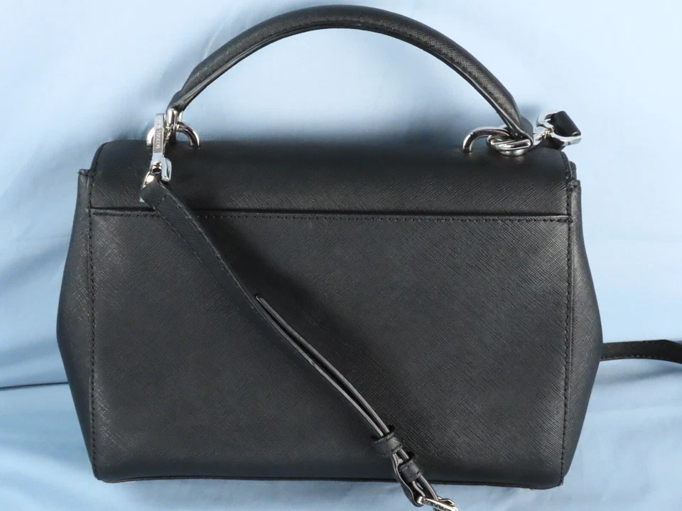 MICHAEL KORS Negro Cuero Saffiano AVA PEQUEÑO BOLSO MONEDERO Joyas/Plata Foto 2 de 4