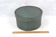antique pantry box teal green paint  9.5x5.25 original 19th 1800